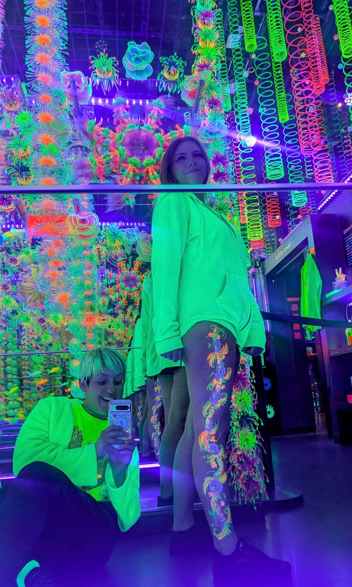 UV shoulder floral being painted